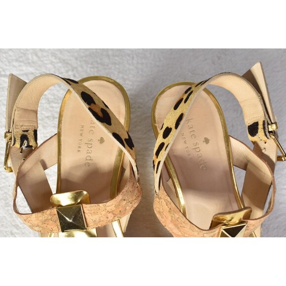KATE SPADE NEW YORK Ponyhair Animal Print Slingback Sandals size 8.5 - Picture 2 of 7